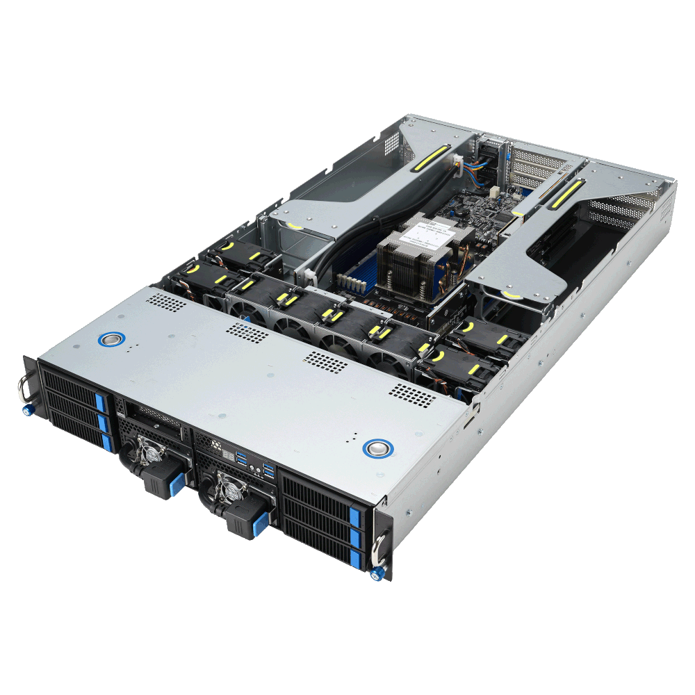 ASUS E4000A E12 GPU Server front45 open