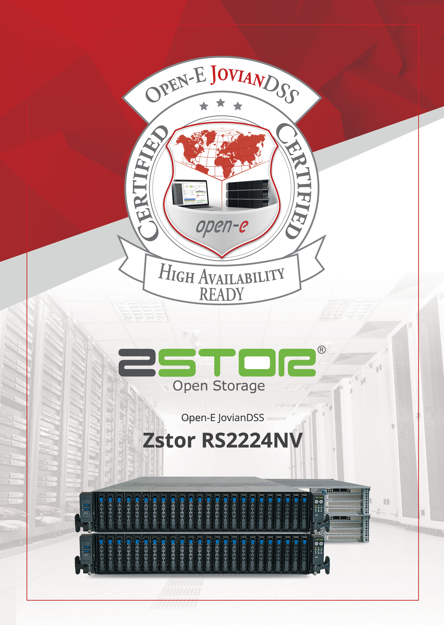Zstor Open E RS2224NV Certified HA Metro Cluster